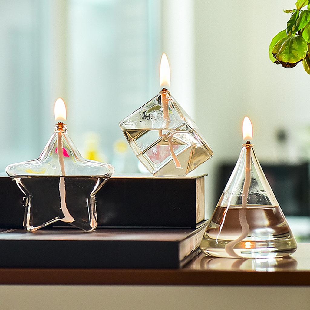 Candle Zero - Romantic Refillable Glass Oil Lamp Clear