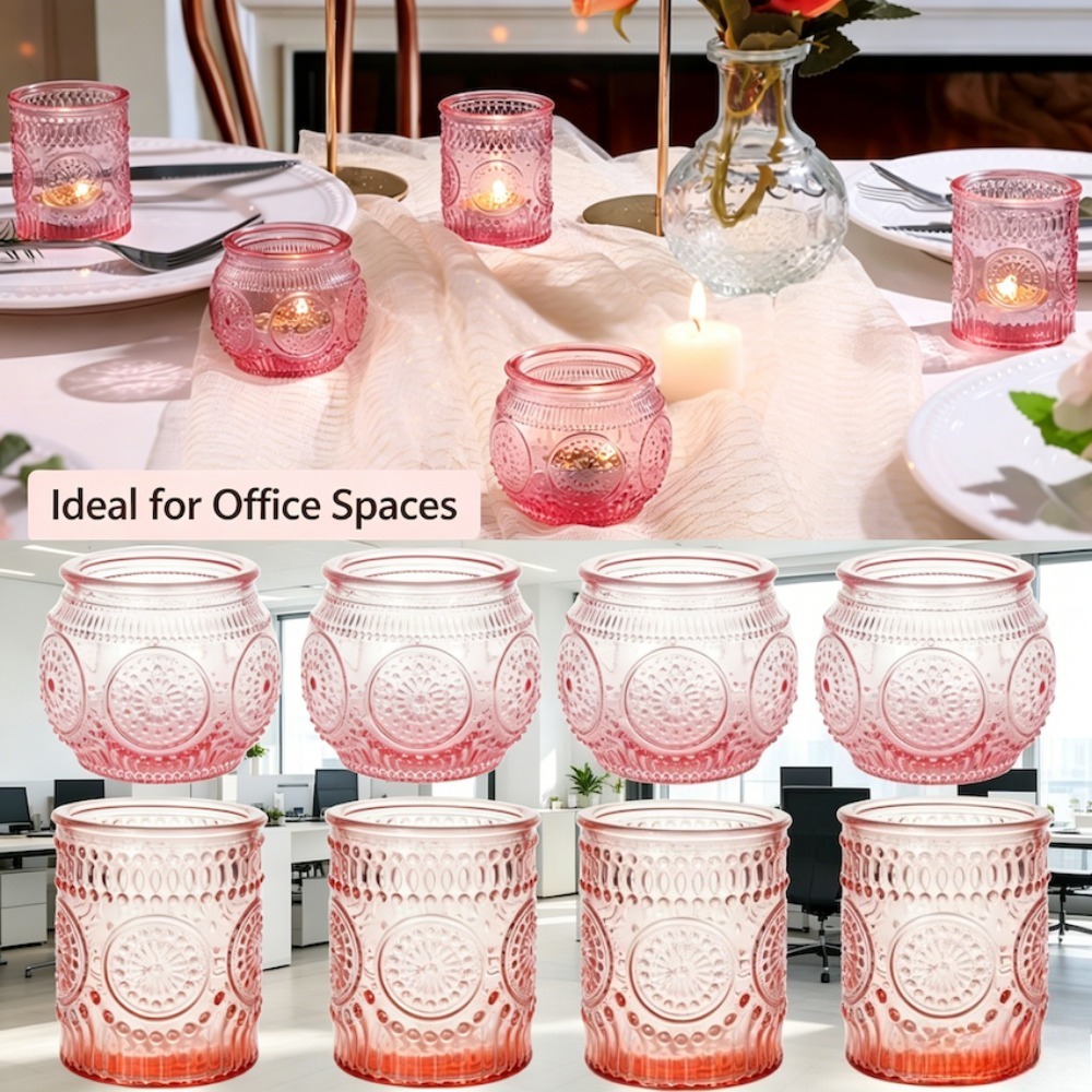 Candle Zero - Vintage Embossed Glass Tealight Candle Holders
