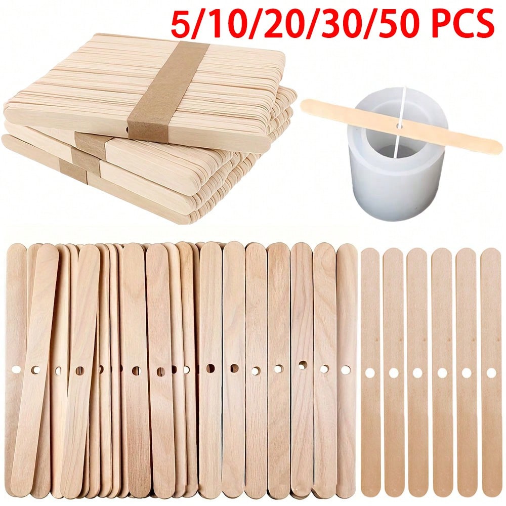 Candle Supplies In Bulk - 5/10/20/30/50pcs Wooden Candle Wick Holder 1