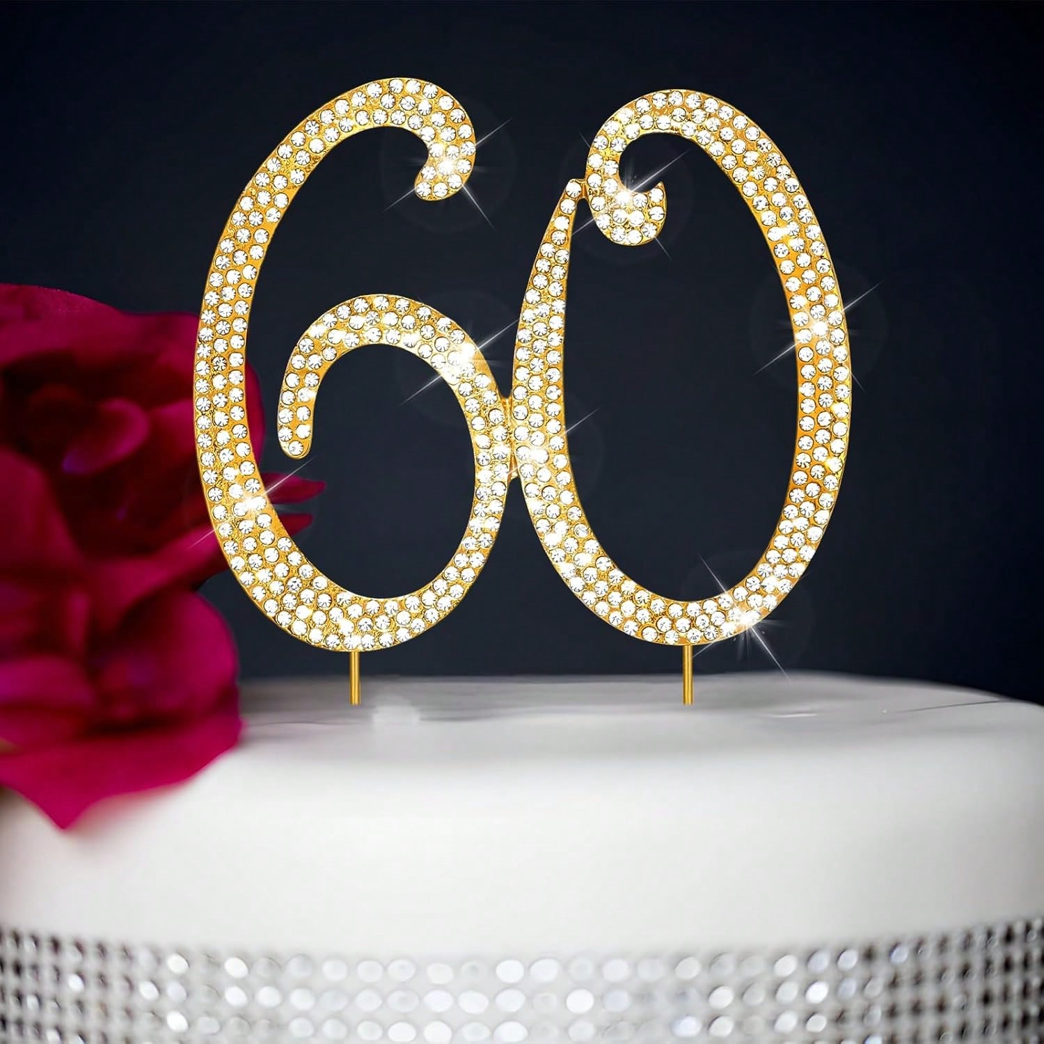 Candle Making Supplies Kit - Large Gold Rhinestone Number Cake Topper