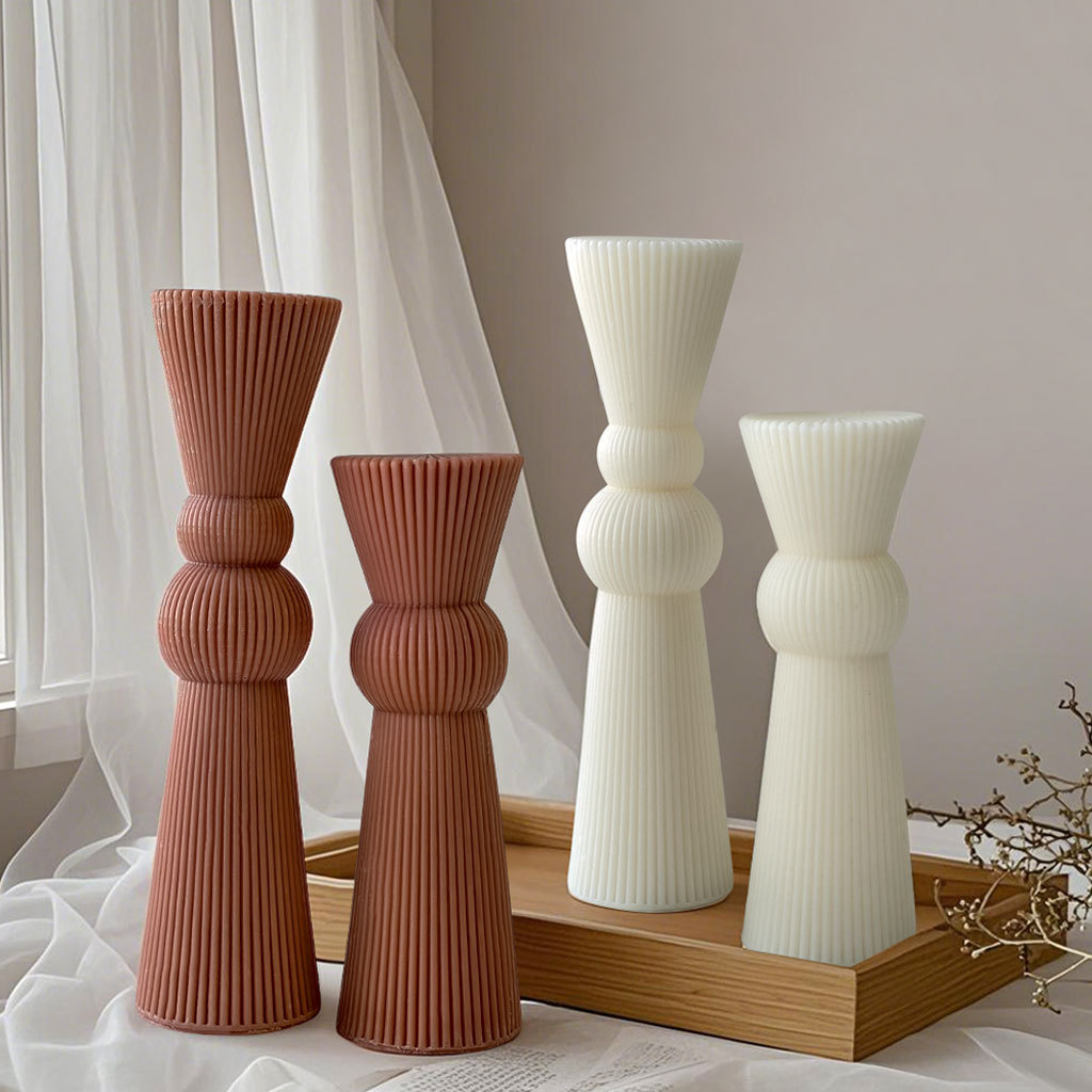 Candle Supplies In Bulk - DIY Long Rod Striped Pillar Candle
