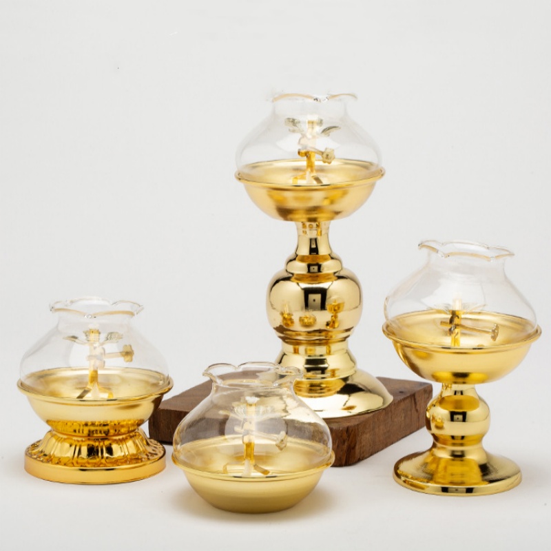 Candle Zero - Golden Oil Lamp For Buddha With