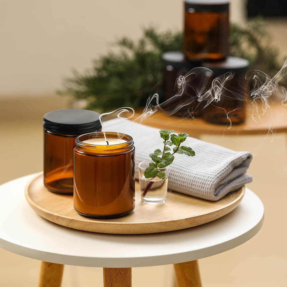 8oz Amber Glass Jars with Blac - Candle Zero review and price