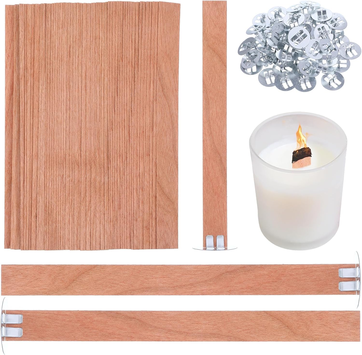60Pcs Wood Wicks for Candles M - Candle Supplies In Bulk review and price