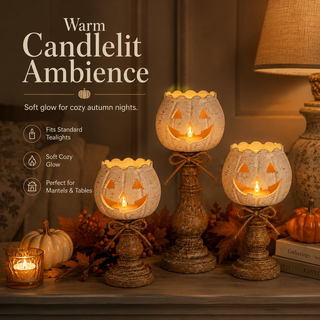 Rustic White Pumpkin Tealight  - Candle Zero review and price